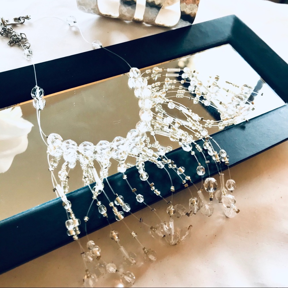 BoHo Handmade Adjustable Beaded Necklace - Clear